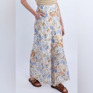 Gabrielle Wide-Leg Pants Off White Venice Beach High Rise XS NEW with Tags